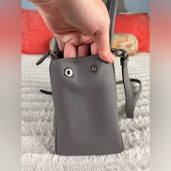 Coach Mini Surrey Carryall Bag Grey Crossgrain Leather NWT - Picture 6 of 13